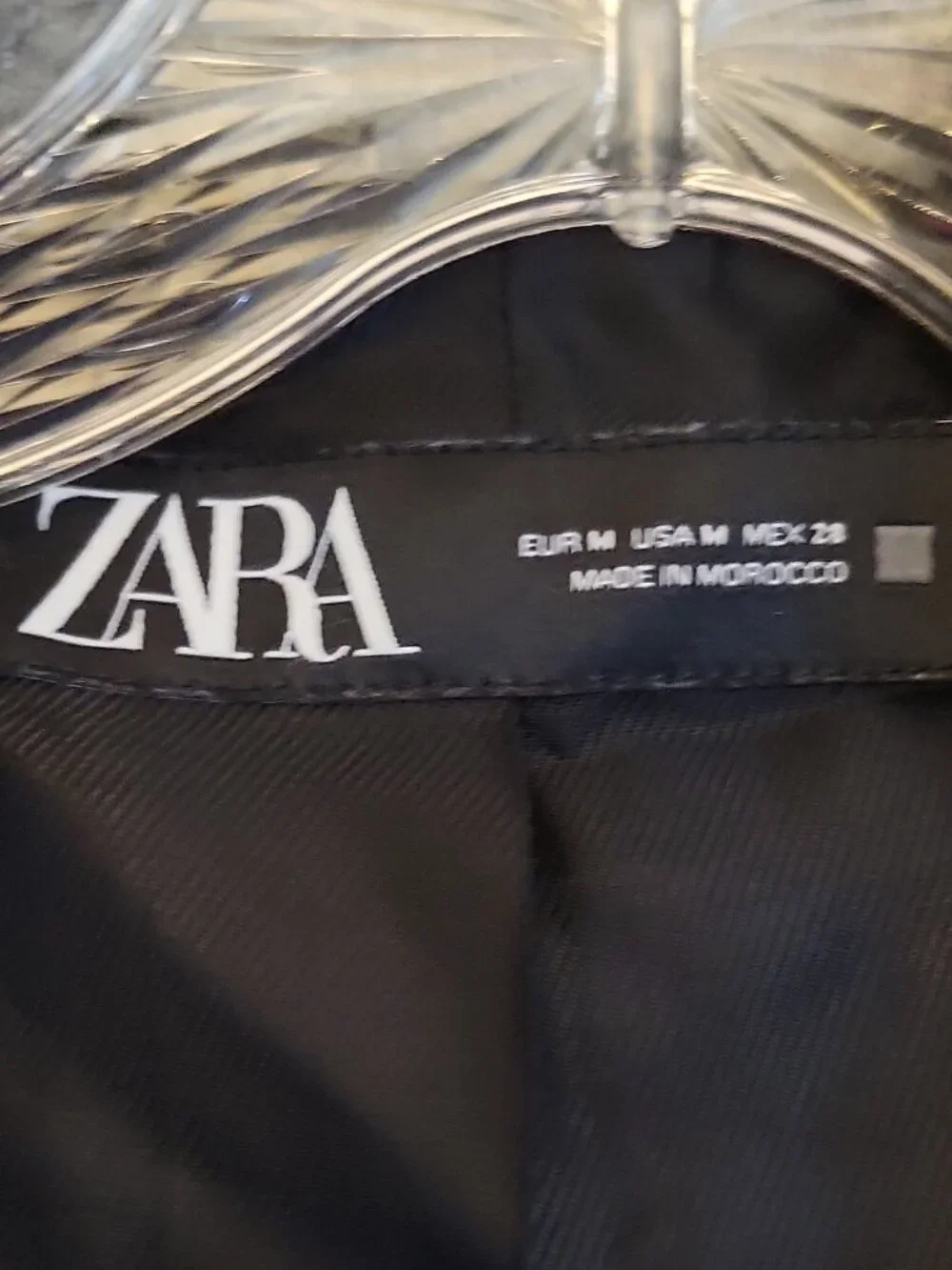 ZARA Men’s Hooded Blazer Jacket Black/Gray Solid Regular Fit Size M